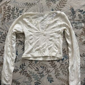 Urban Outfitters Cream Ribbed Women's Blouse